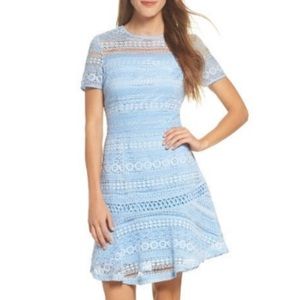 {Chelsea28} Light Blue Lace Dress